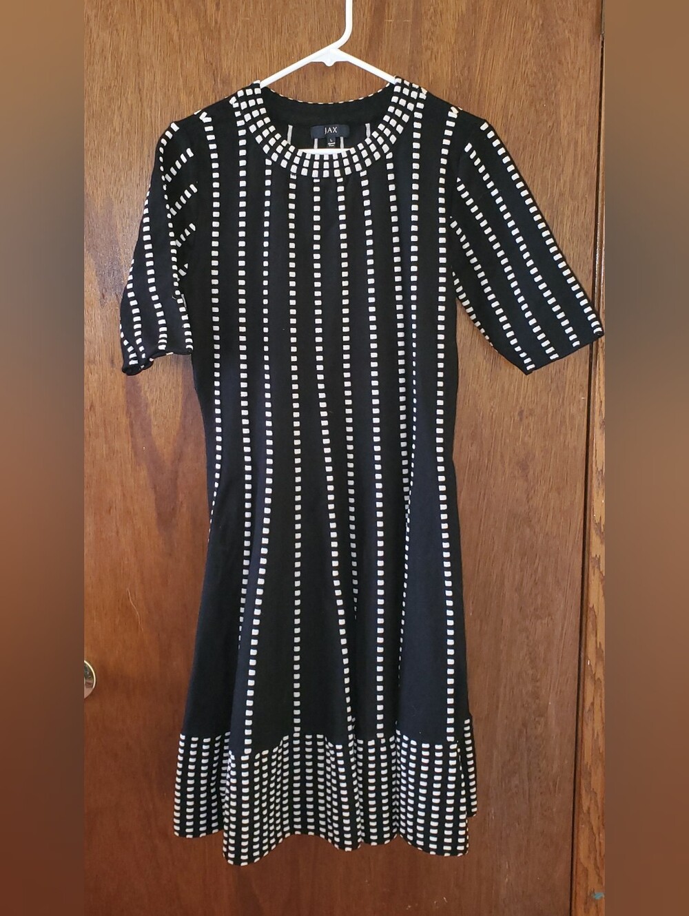 Jax Sweater Dress Black Print Sz Large